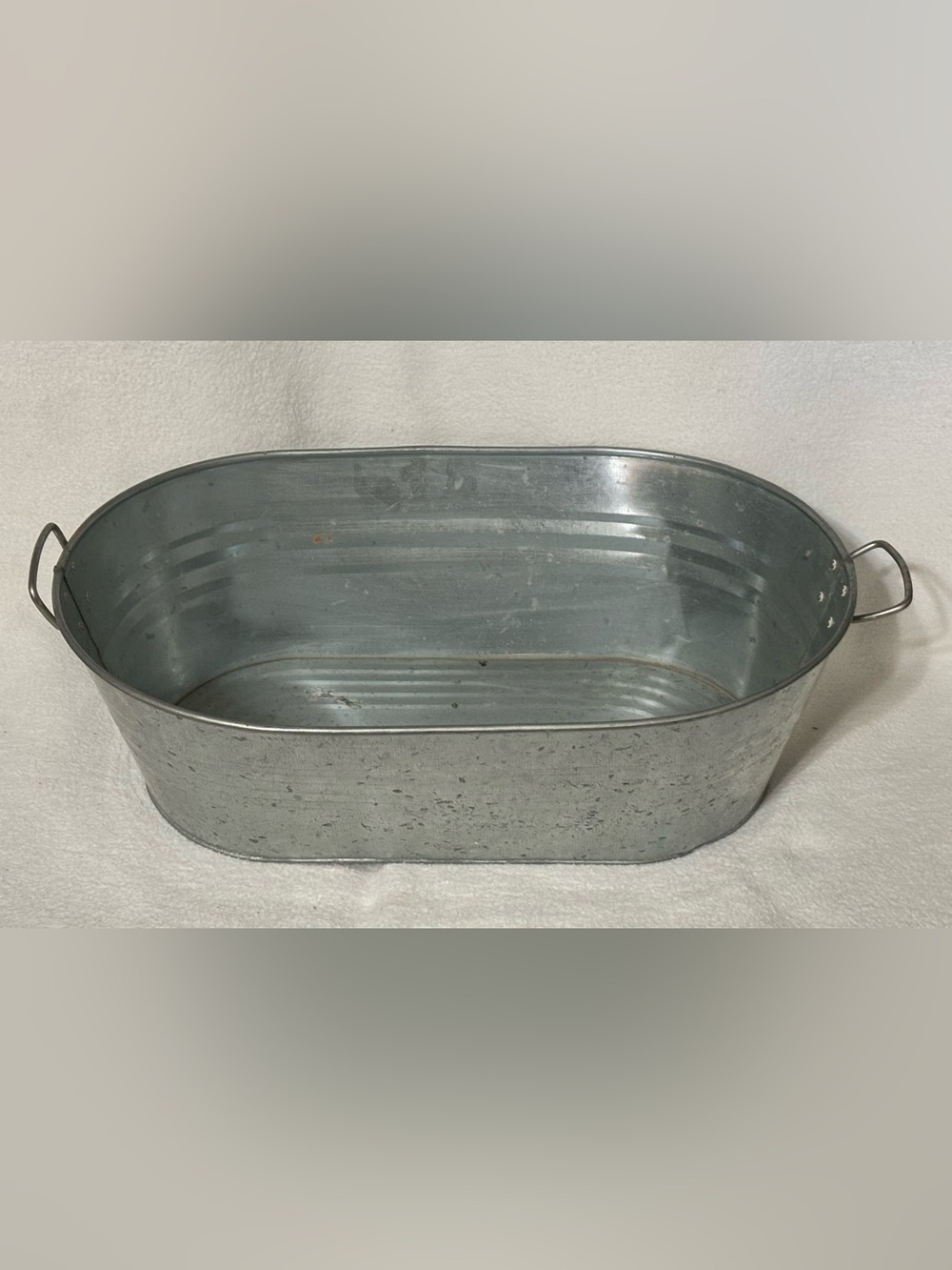 Galvanized Metal Tub with Handles - Gray